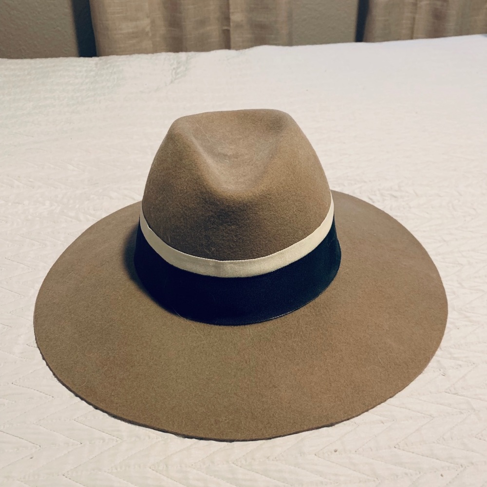 Cute Brown with Black and White Bands - Felt Hat